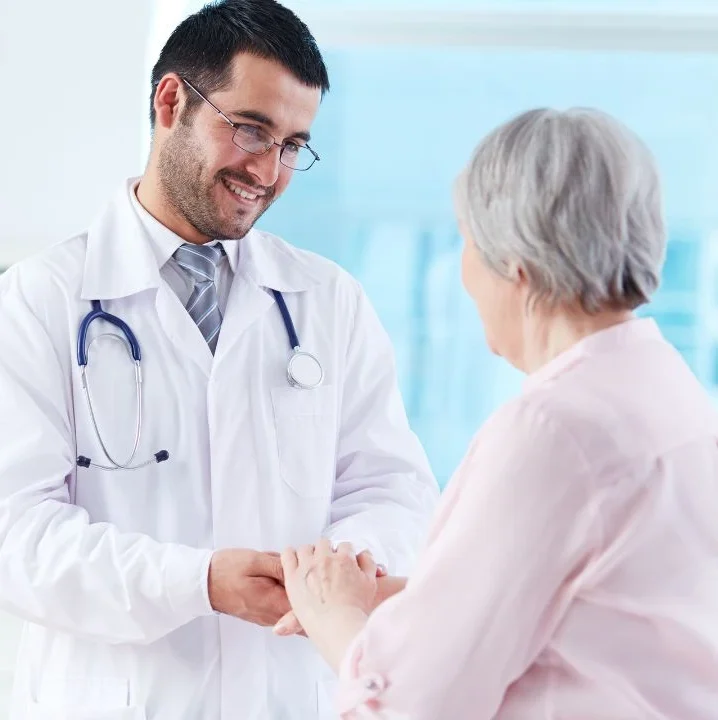 Doctor with old patient